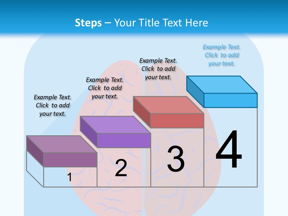 Two Brain Halves With A Long Shadow On A Blue Background PowerPoint Template