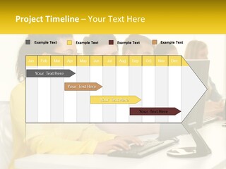 A Group Of People Sitting Around A Computer PowerPoint Template