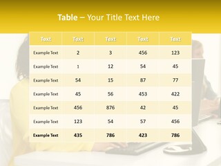 A Group Of People Sitting Around A Computer PowerPoint Template