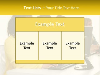 A Group Of People Sitting Around A Computer PowerPoint Template