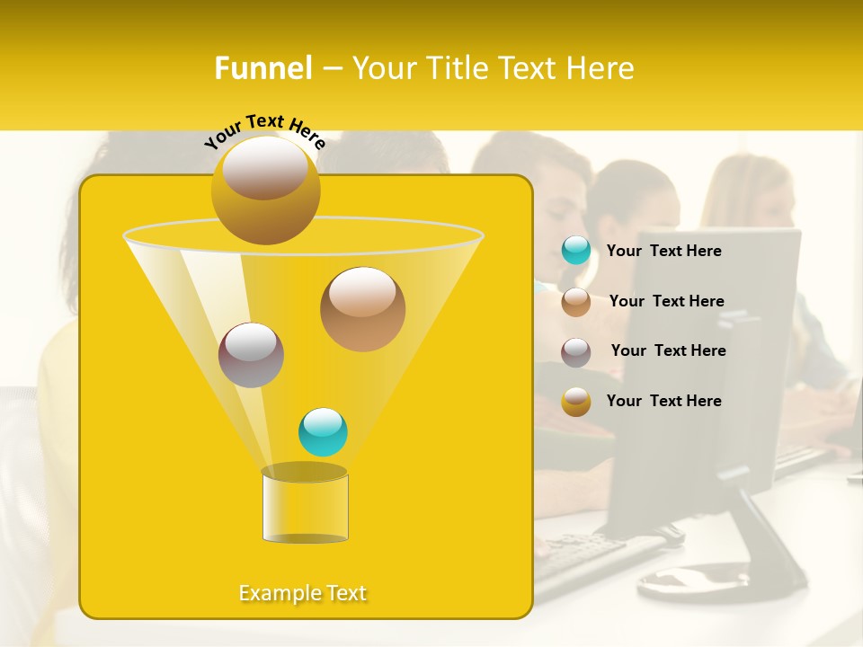 A Group Of People Sitting Around A Computer PowerPoint Template