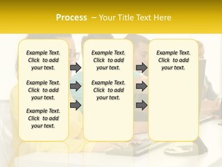 A Group Of People Sitting Around A Computer PowerPoint Template