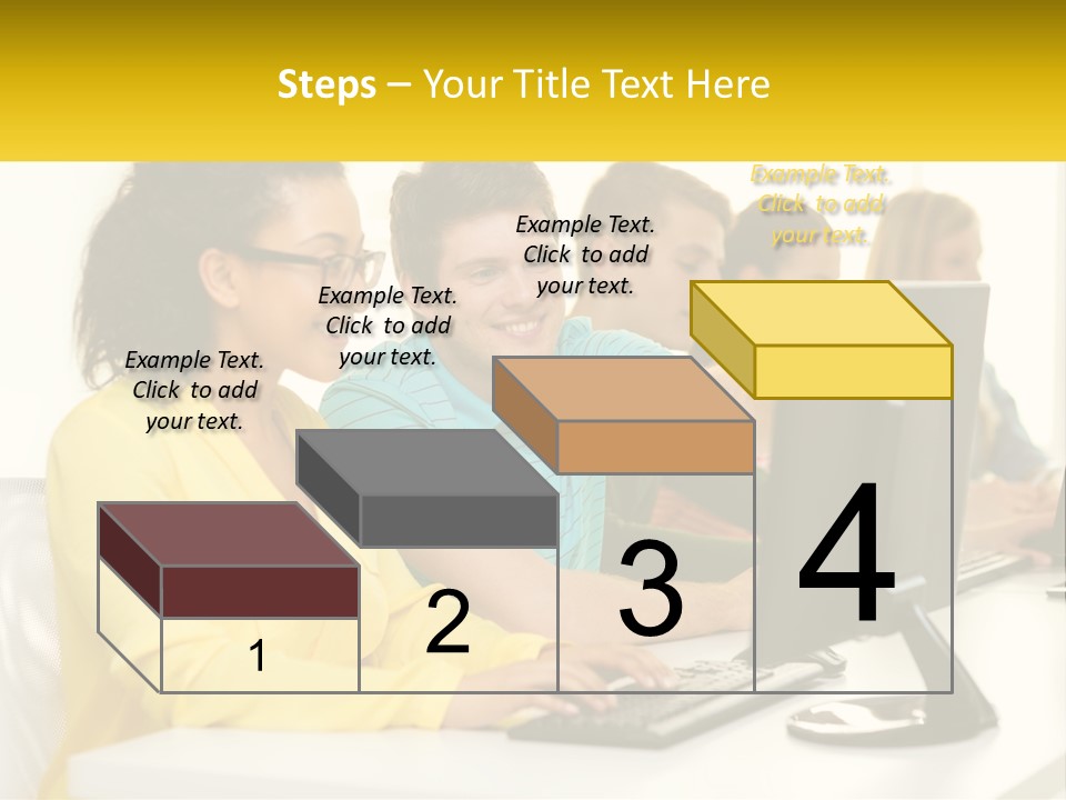A Group Of People Sitting Around A Computer PowerPoint Template