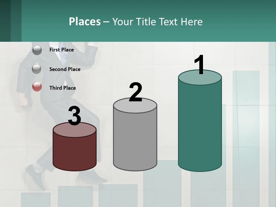 A Man In A Suit Jumping Up Into The Air PowerPoint Template