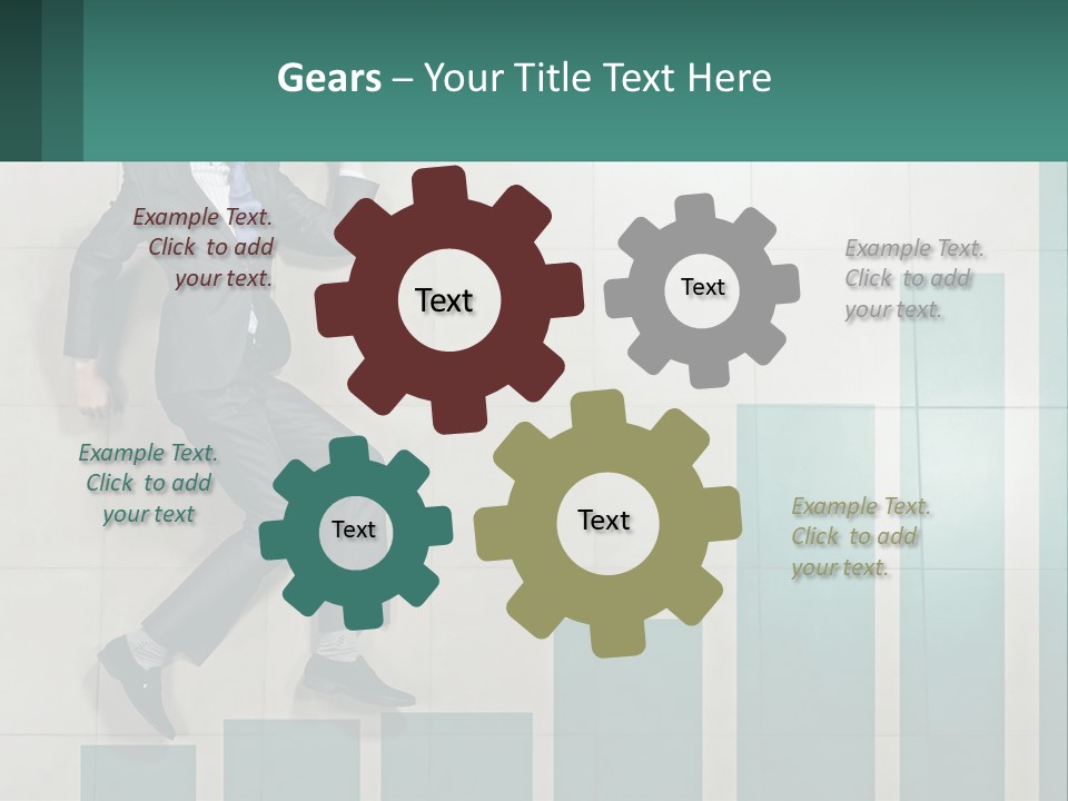 A Man In A Suit Jumping Up Into The Air PowerPoint Template