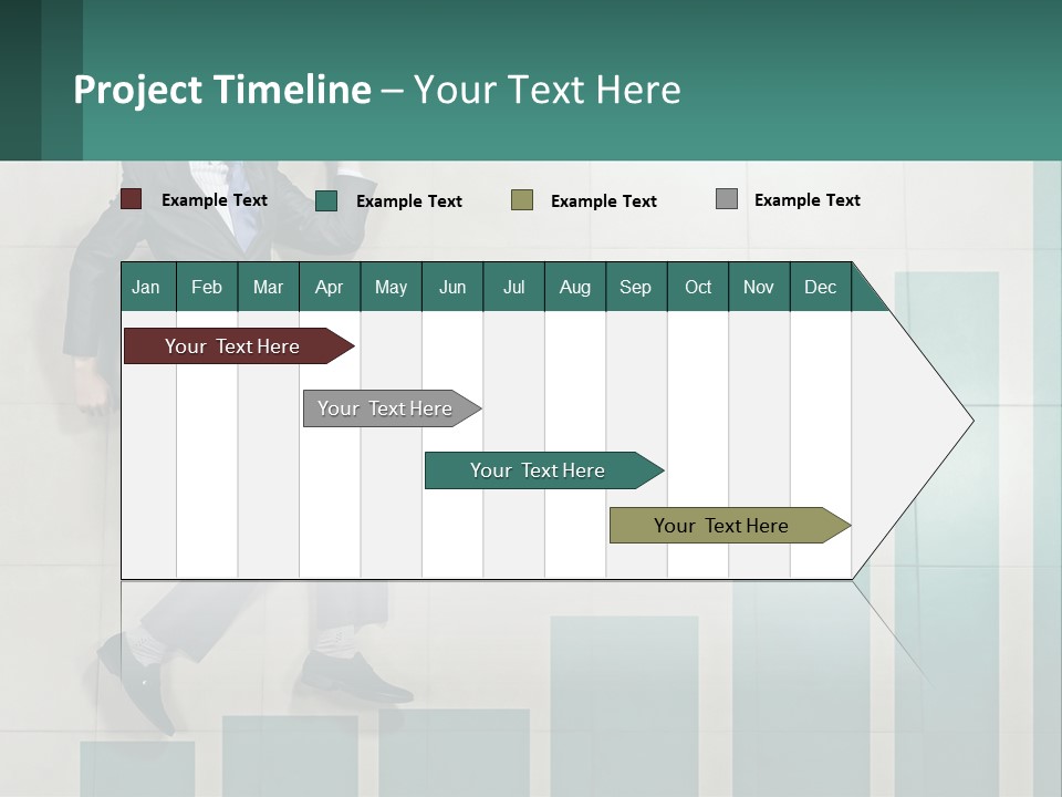 A Man In A Suit Jumping Up Into The Air PowerPoint Template