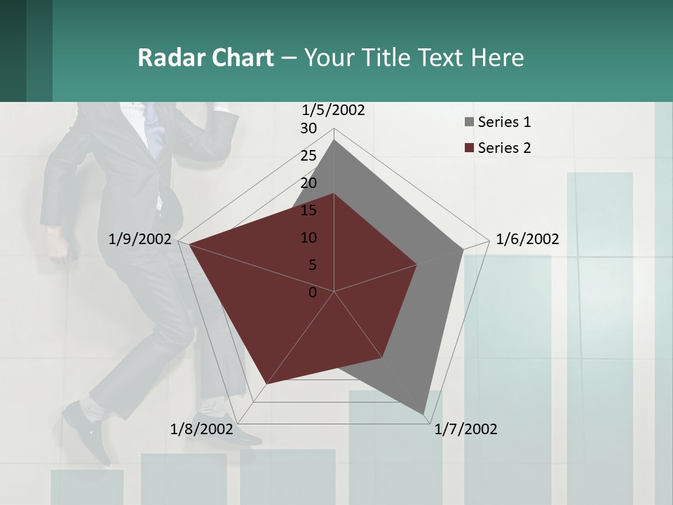A Man In A Suit Jumping Up Into The Air PowerPoint Template