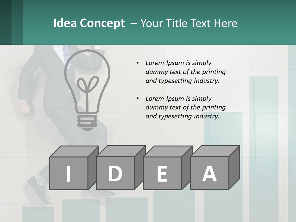 A Man In A Suit Jumping Up Into The Air PowerPoint Template