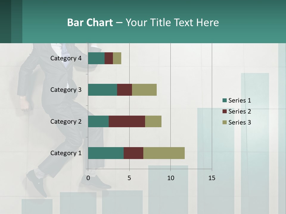 A Man In A Suit Jumping Up Into The Air PowerPoint Template