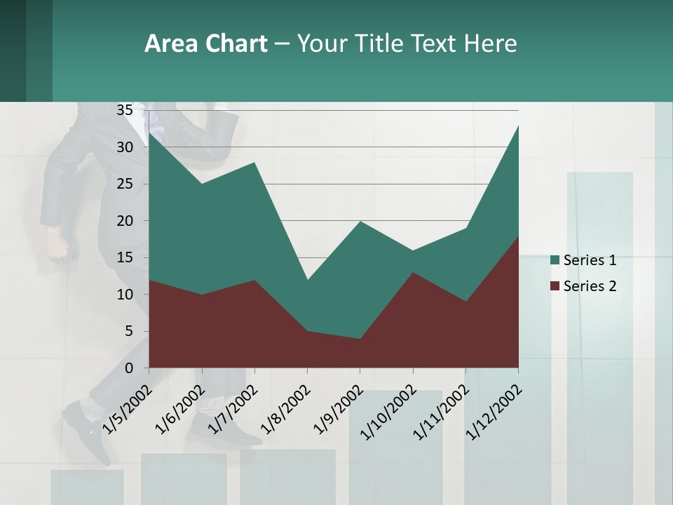 A Man In A Suit Jumping Up Into The Air PowerPoint Template