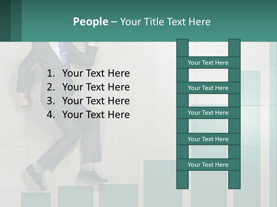 A Man In A Suit Jumping Up Into The Air PowerPoint Template