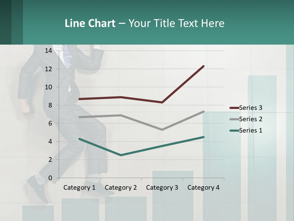 A Man In A Suit Jumping Up Into The Air PowerPoint Template