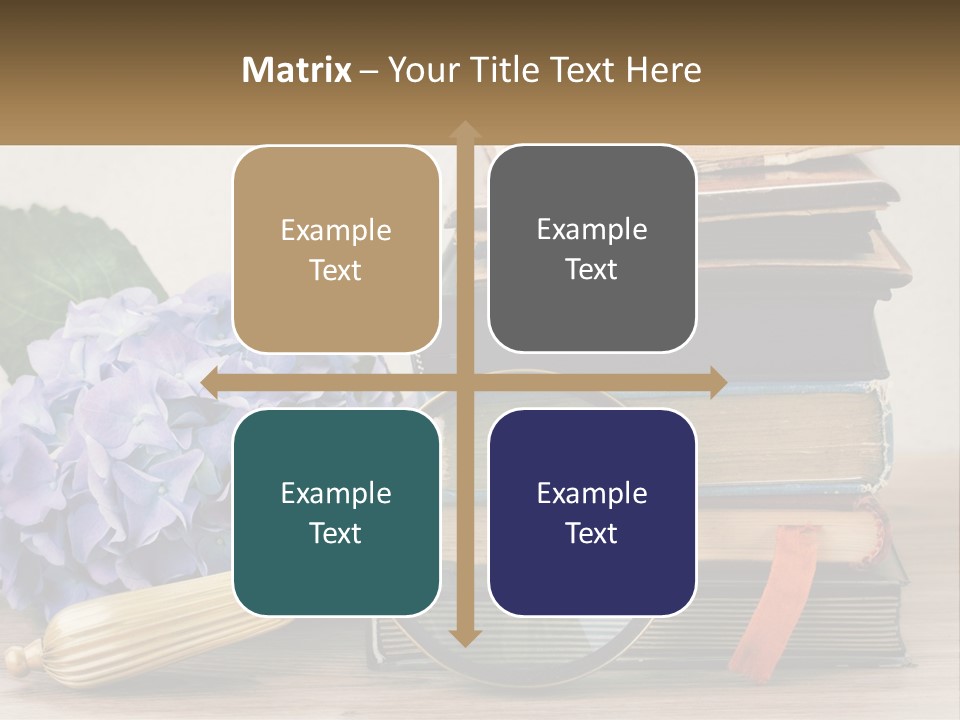 A Magnifying Glass Sitting On Top Of A Pile Of Books PowerPoint Template