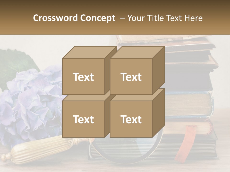 A Magnifying Glass Sitting On Top Of A Pile Of Books PowerPoint Template