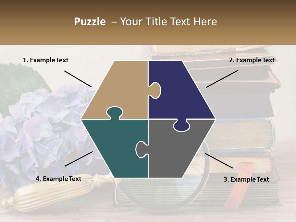 A Magnifying Glass Sitting On Top Of A Pile Of Books PowerPoint Template