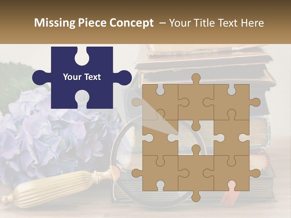 A Magnifying Glass Sitting On Top Of A Pile Of Books PowerPoint Template