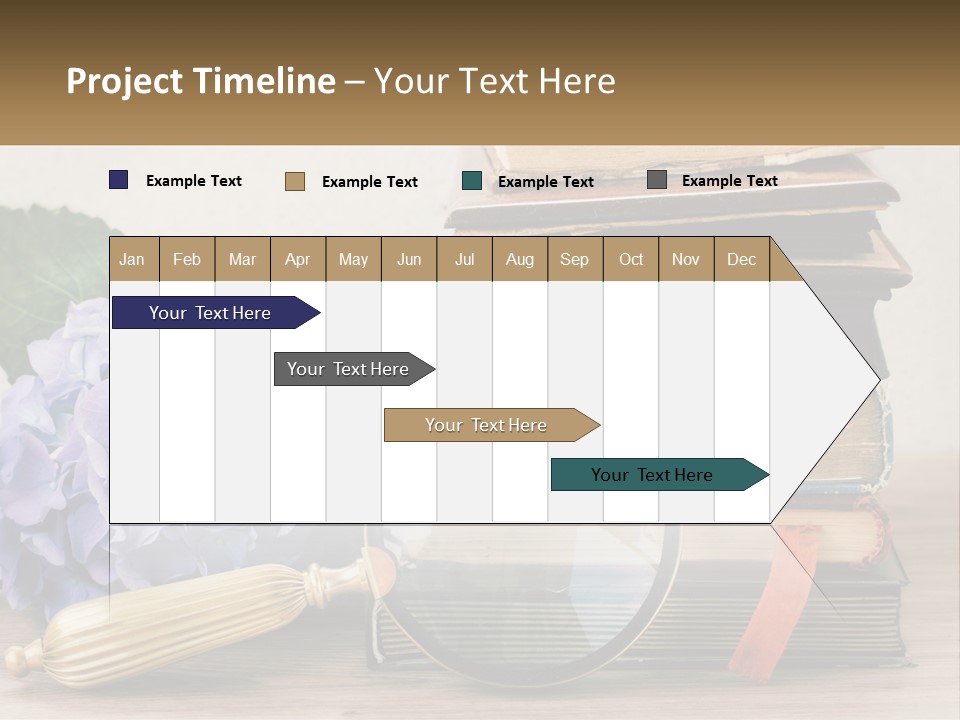 A Magnifying Glass Sitting On Top Of A Pile Of Books PowerPoint Template