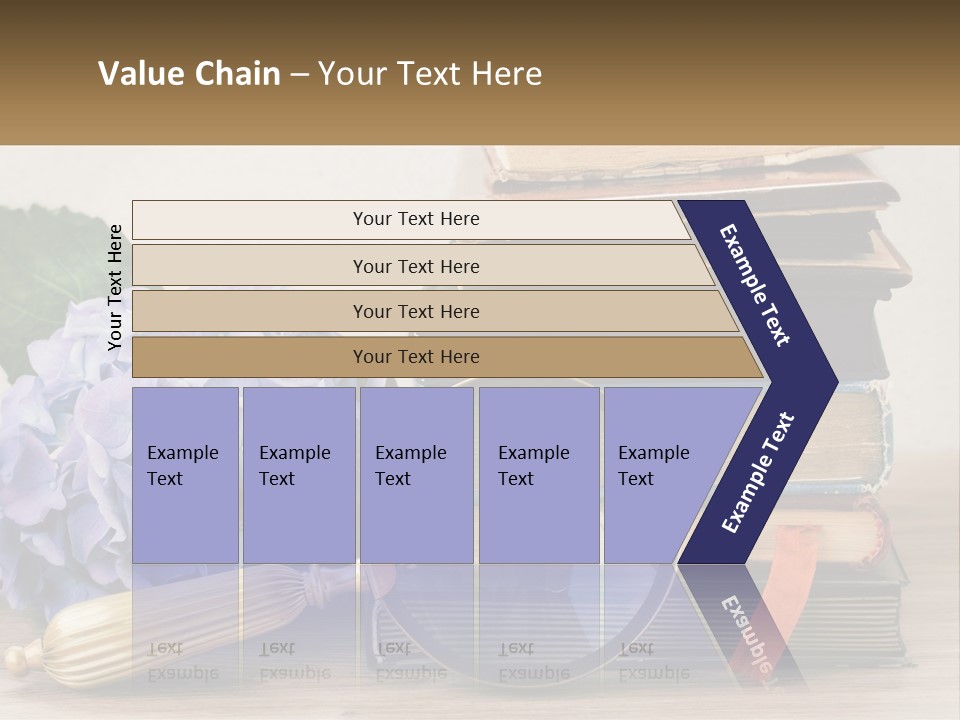 A Magnifying Glass Sitting On Top Of A Pile Of Books PowerPoint Template