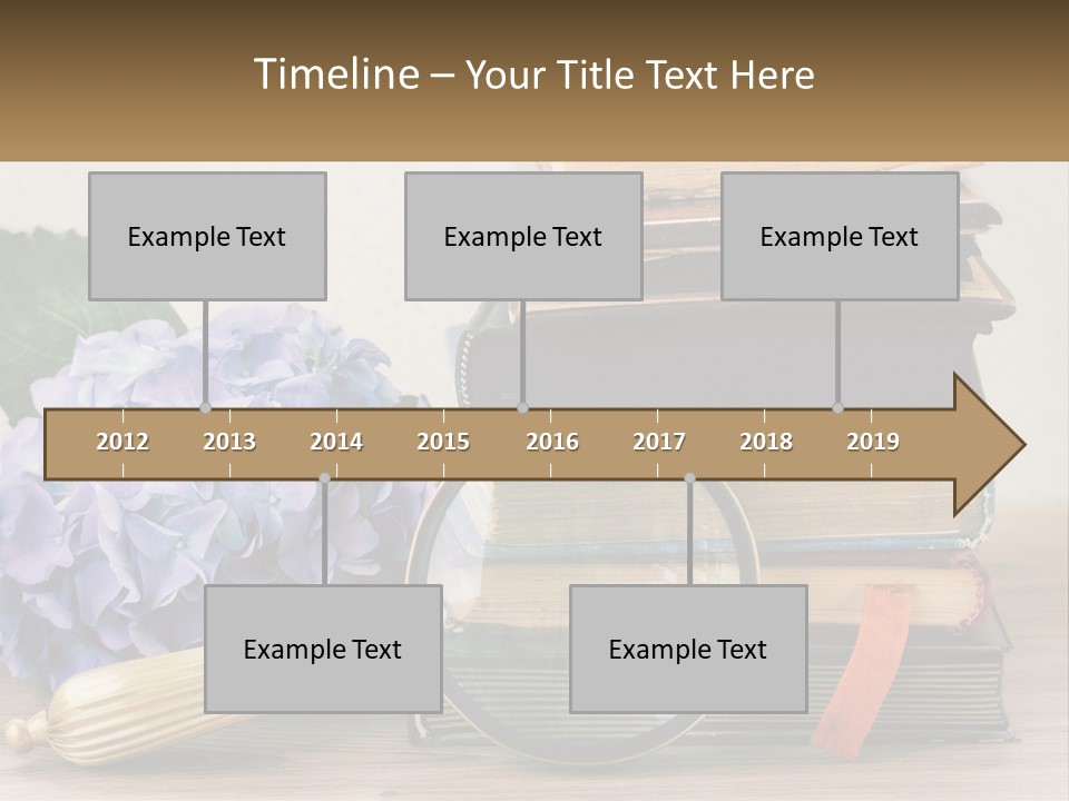 A Magnifying Glass Sitting On Top Of A Pile Of Books PowerPoint Template