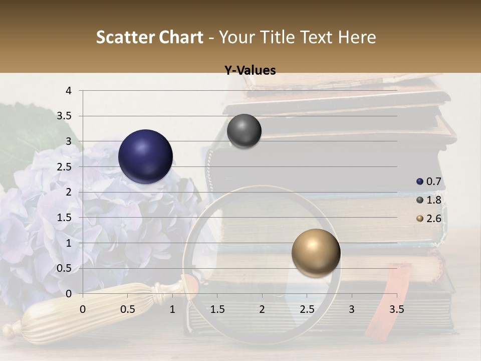 A Magnifying Glass Sitting On Top Of A Pile Of Books PowerPoint Template
