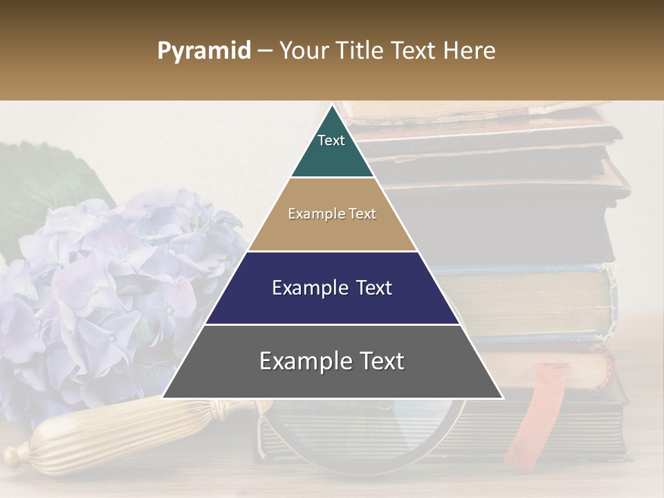 A Magnifying Glass Sitting On Top Of A Pile Of Books PowerPoint Template