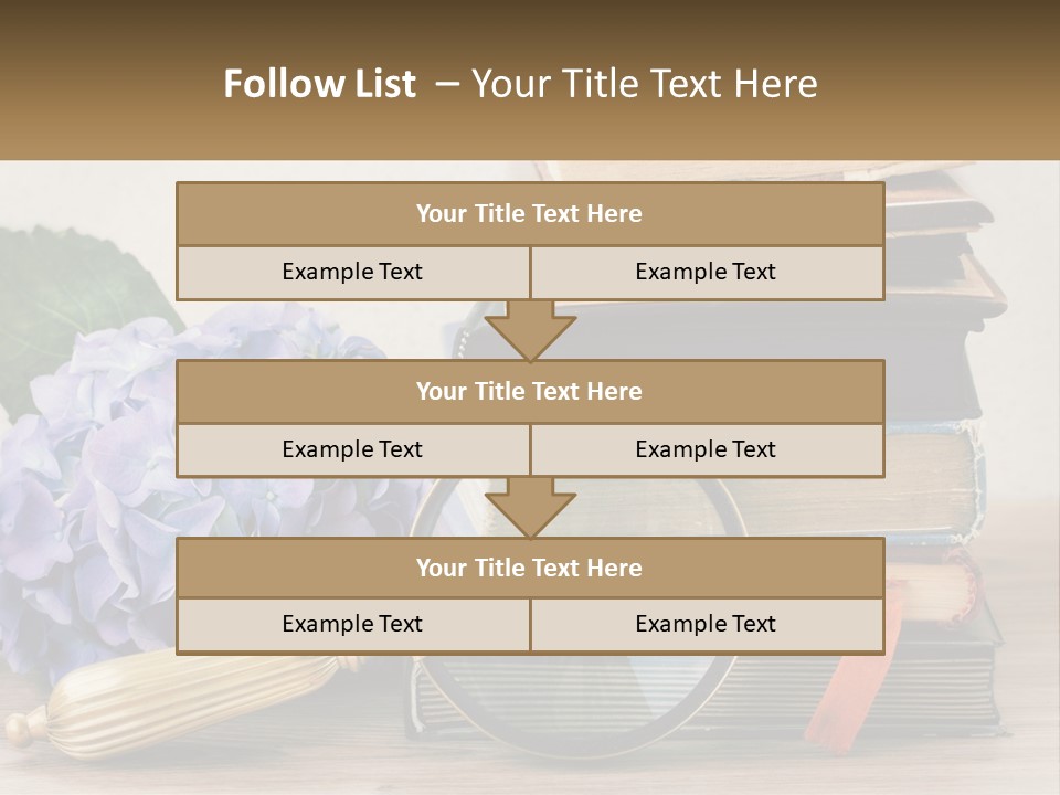 A Magnifying Glass Sitting On Top Of A Pile Of Books PowerPoint Template