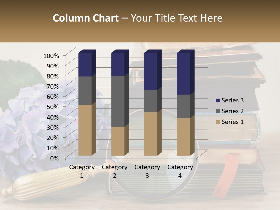 A Magnifying Glass Sitting On Top Of A Pile Of Books PowerPoint Template