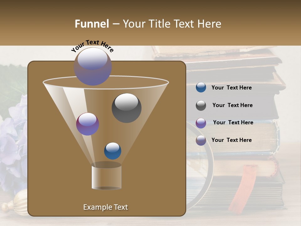 A Magnifying Glass Sitting On Top Of A Pile Of Books PowerPoint Template