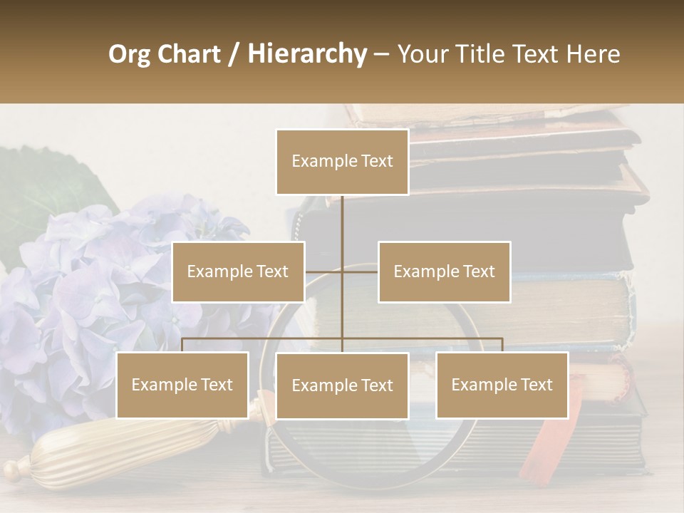 A Magnifying Glass Sitting On Top Of A Pile Of Books PowerPoint Template