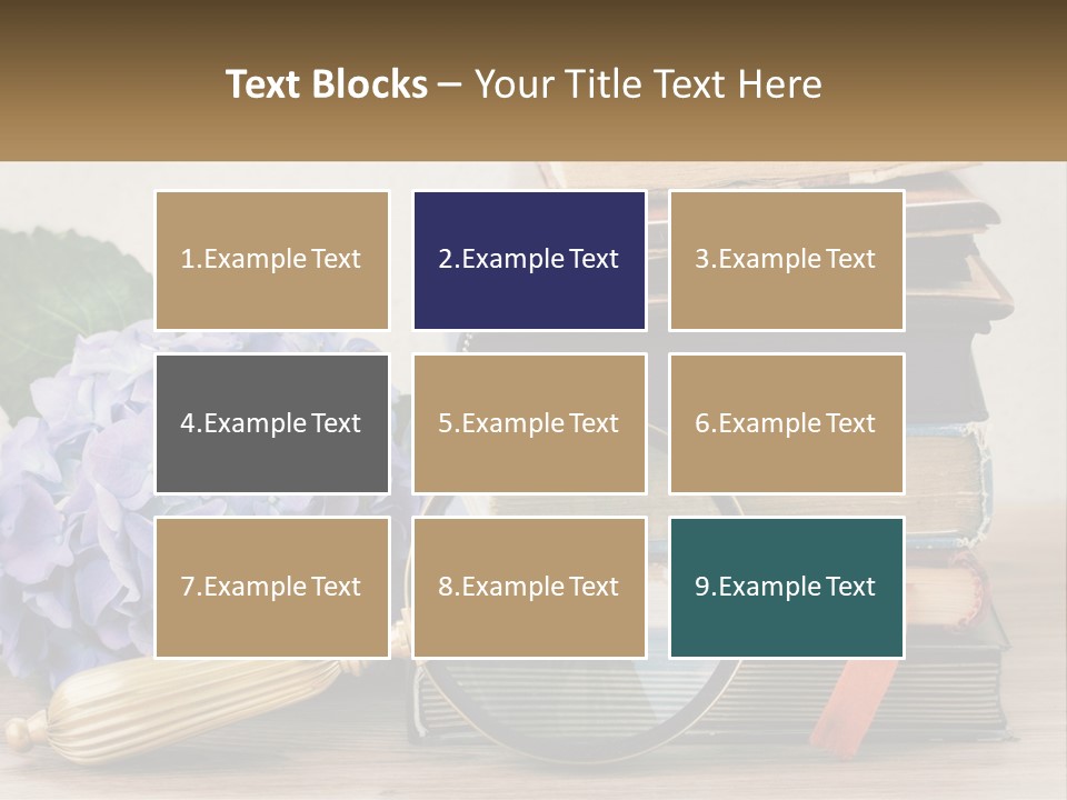 A Magnifying Glass Sitting On Top Of A Pile Of Books PowerPoint Template