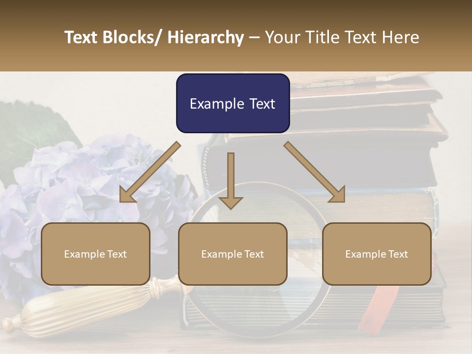A Magnifying Glass Sitting On Top Of A Pile Of Books PowerPoint Template