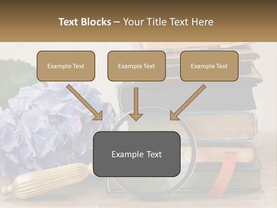 A Magnifying Glass Sitting On Top Of A Pile Of Books PowerPoint Template
