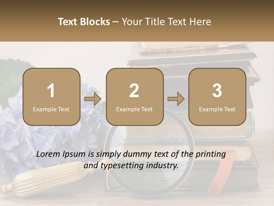 A Magnifying Glass Sitting On Top Of A Pile Of Books PowerPoint Template