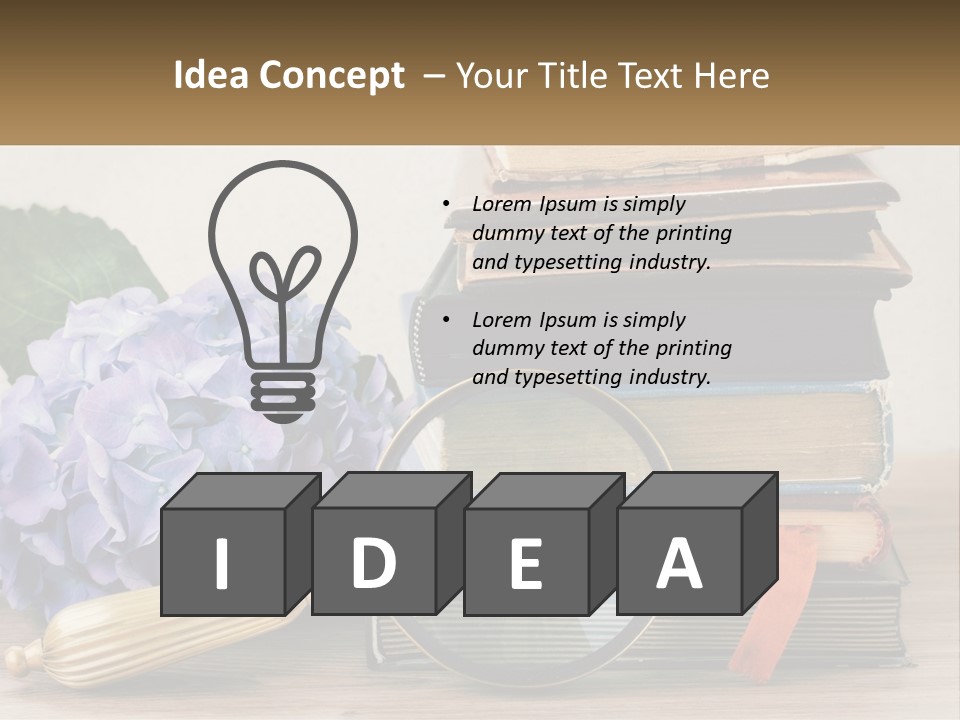 A Magnifying Glass Sitting On Top Of A Pile Of Books PowerPoint Template