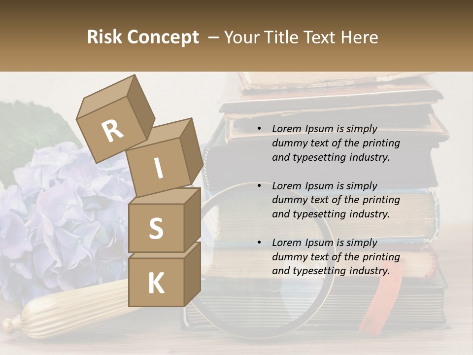 A Magnifying Glass Sitting On Top Of A Pile Of Books PowerPoint Template