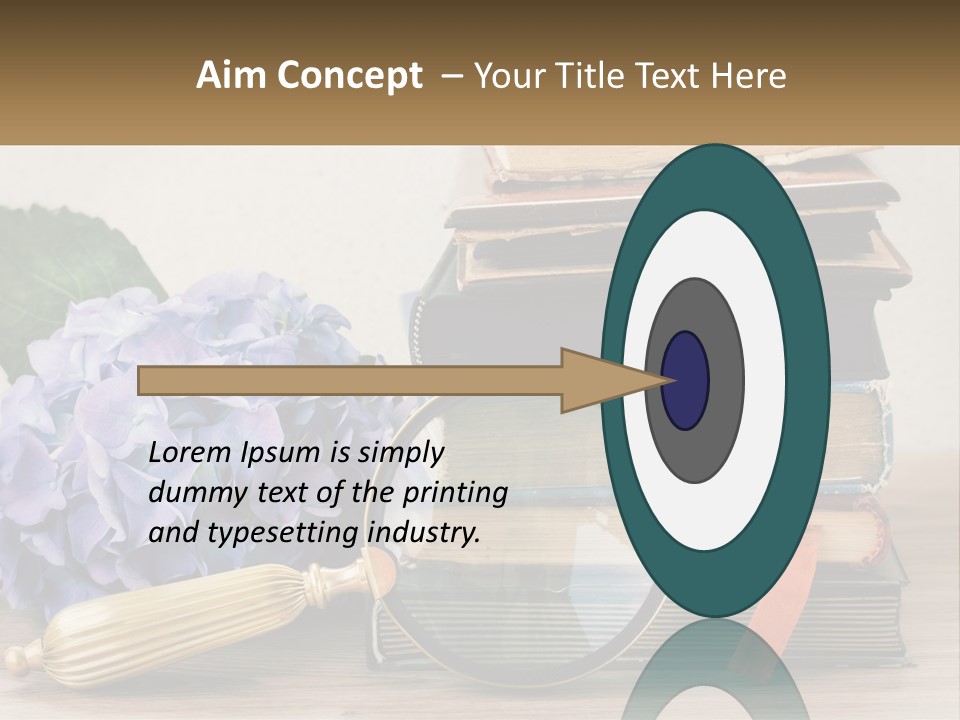 A Magnifying Glass Sitting On Top Of A Pile Of Books PowerPoint Template