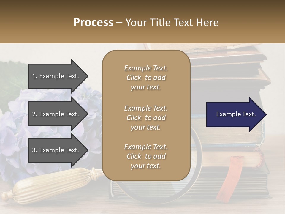 A Magnifying Glass Sitting On Top Of A Pile Of Books PowerPoint Template