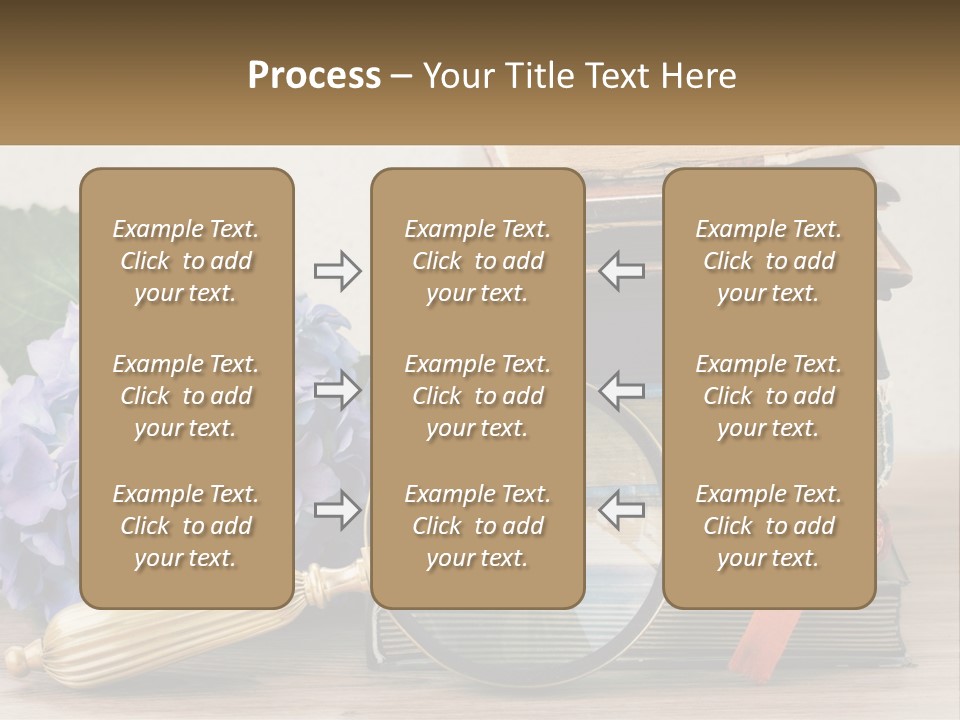 A Magnifying Glass Sitting On Top Of A Pile Of Books PowerPoint Template