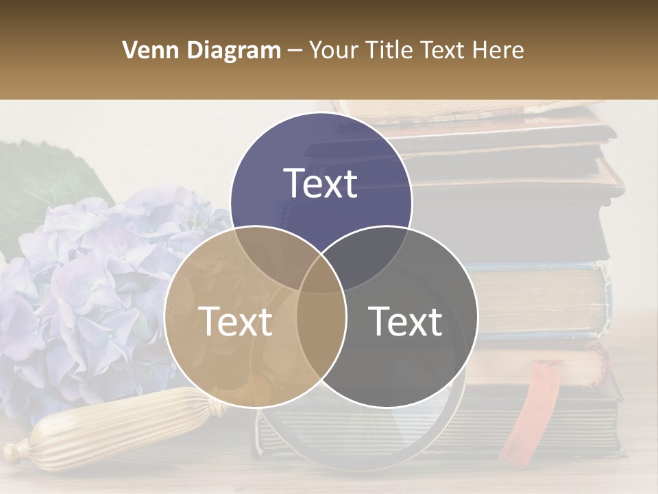 A Magnifying Glass Sitting On Top Of A Pile Of Books PowerPoint Template