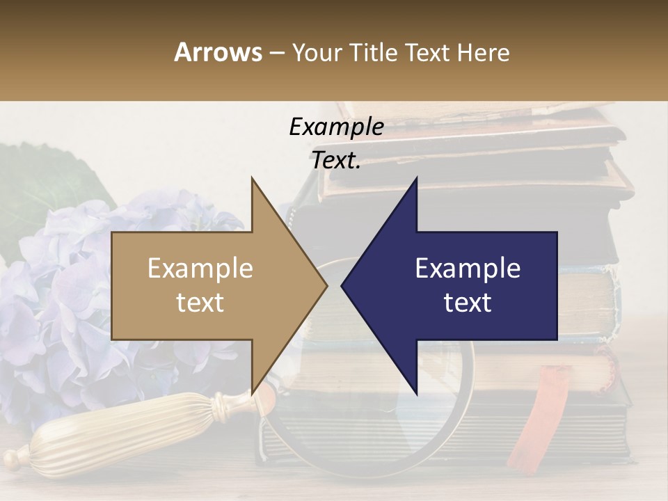 A Magnifying Glass Sitting On Top Of A Pile Of Books PowerPoint Template
