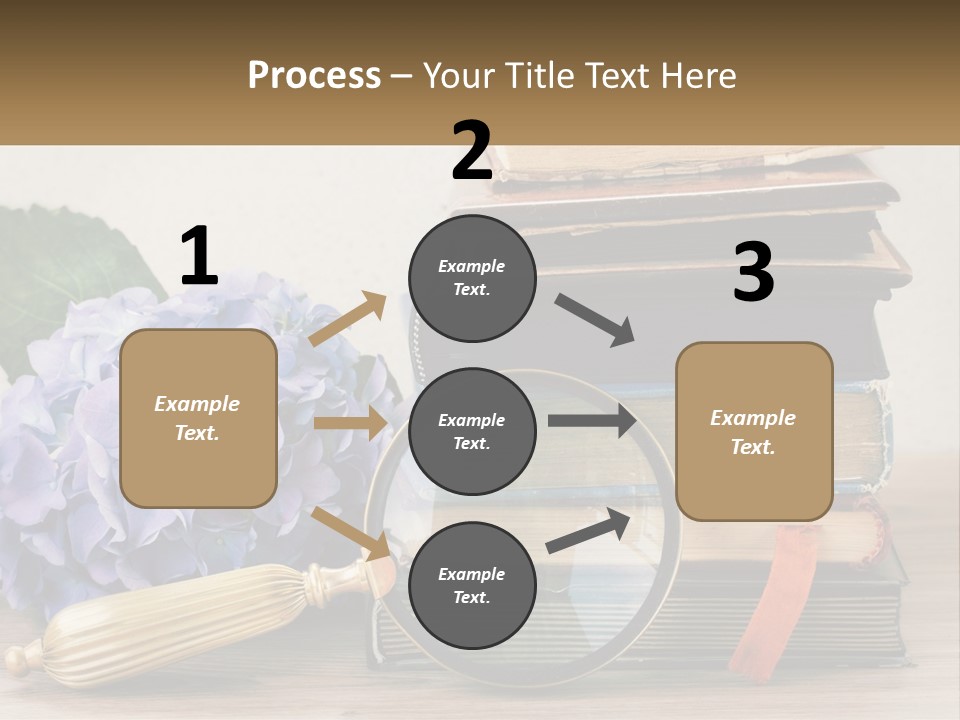 A Magnifying Glass Sitting On Top Of A Pile Of Books PowerPoint Template