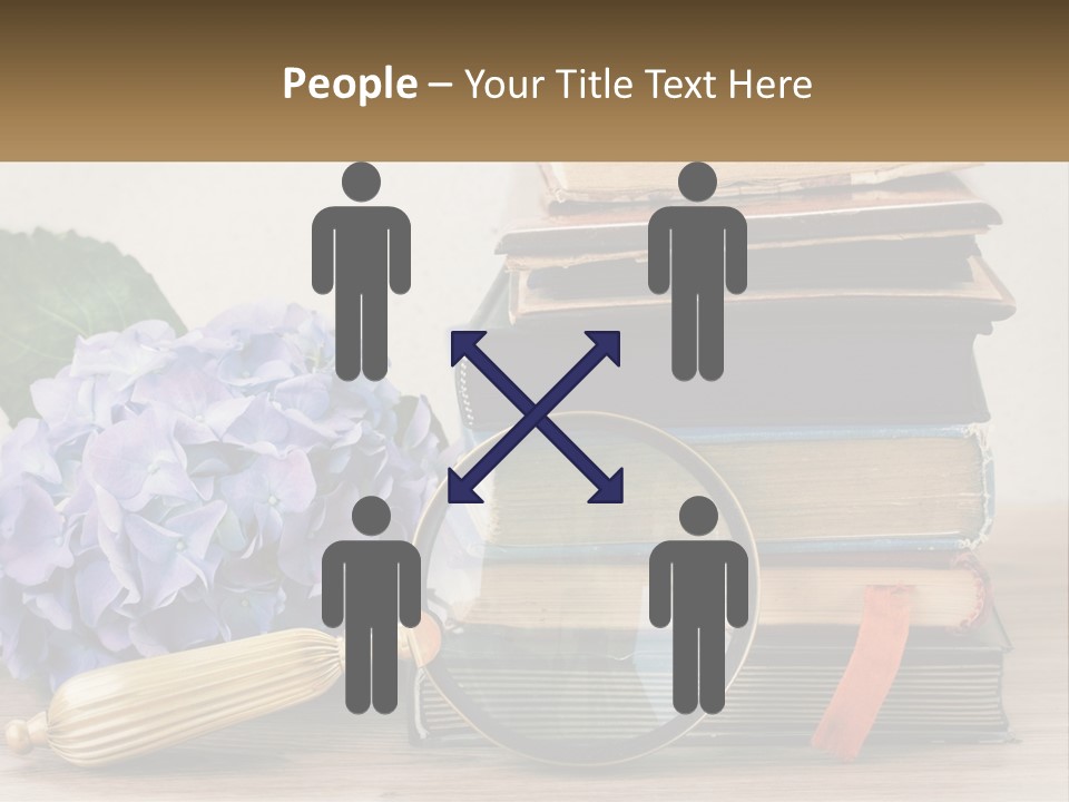 A Magnifying Glass Sitting On Top Of A Pile Of Books PowerPoint Template