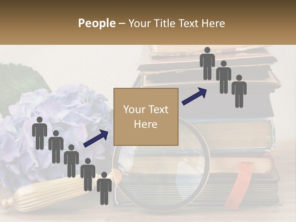 A Magnifying Glass Sitting On Top Of A Pile Of Books PowerPoint Template