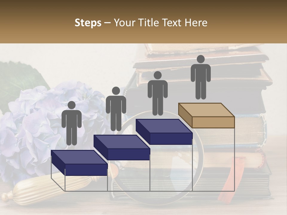 A Magnifying Glass Sitting On Top Of A Pile Of Books PowerPoint Template