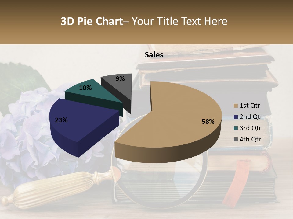 A Magnifying Glass Sitting On Top Of A Pile Of Books PowerPoint Template