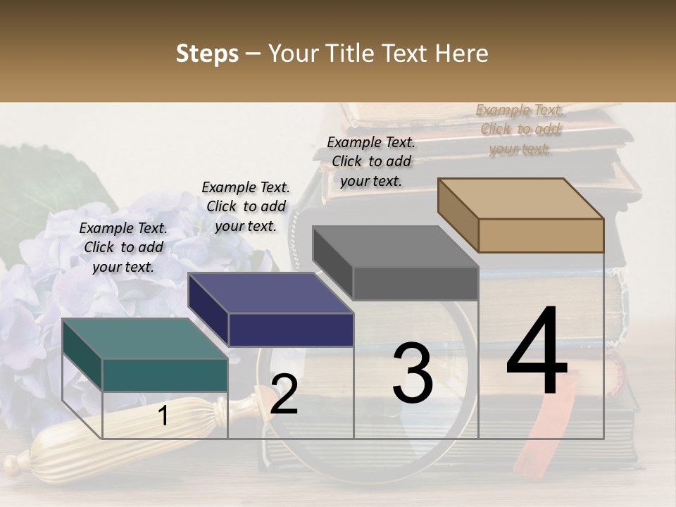 A Magnifying Glass Sitting On Top Of A Pile Of Books PowerPoint Template