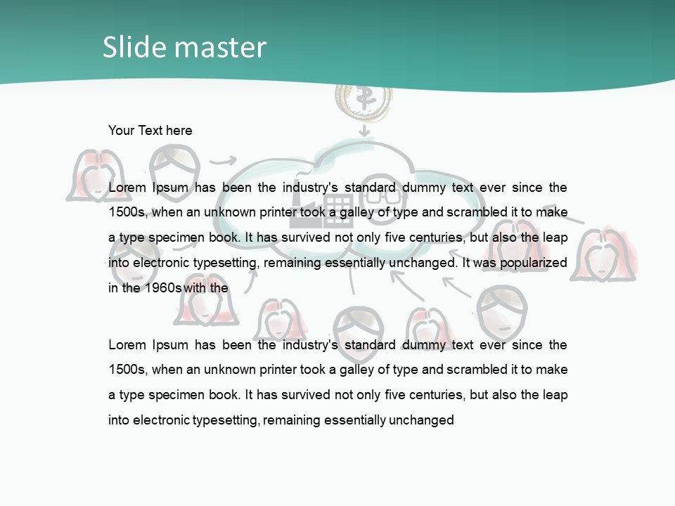 A Group Of People Connected To A Cloud PowerPoint Template