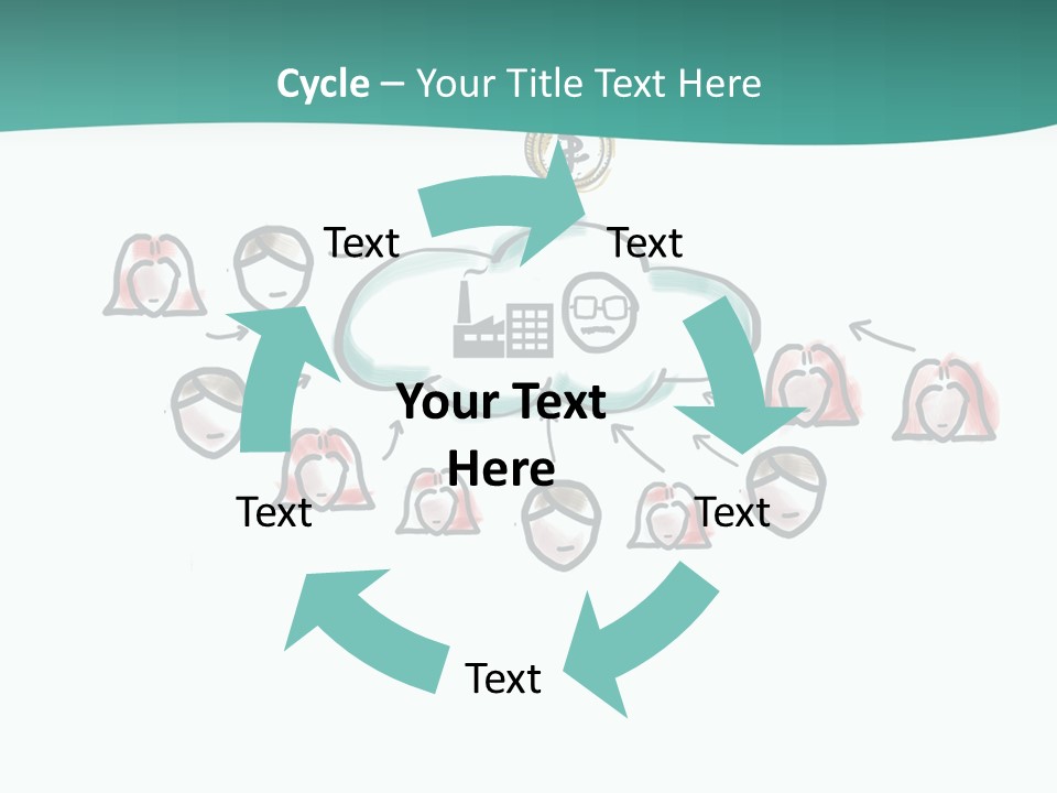 A Group Of People Connected To A Cloud PowerPoint Template