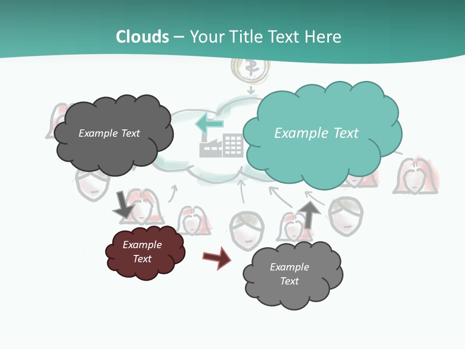 A Group Of People Connected To A Cloud PowerPoint Template