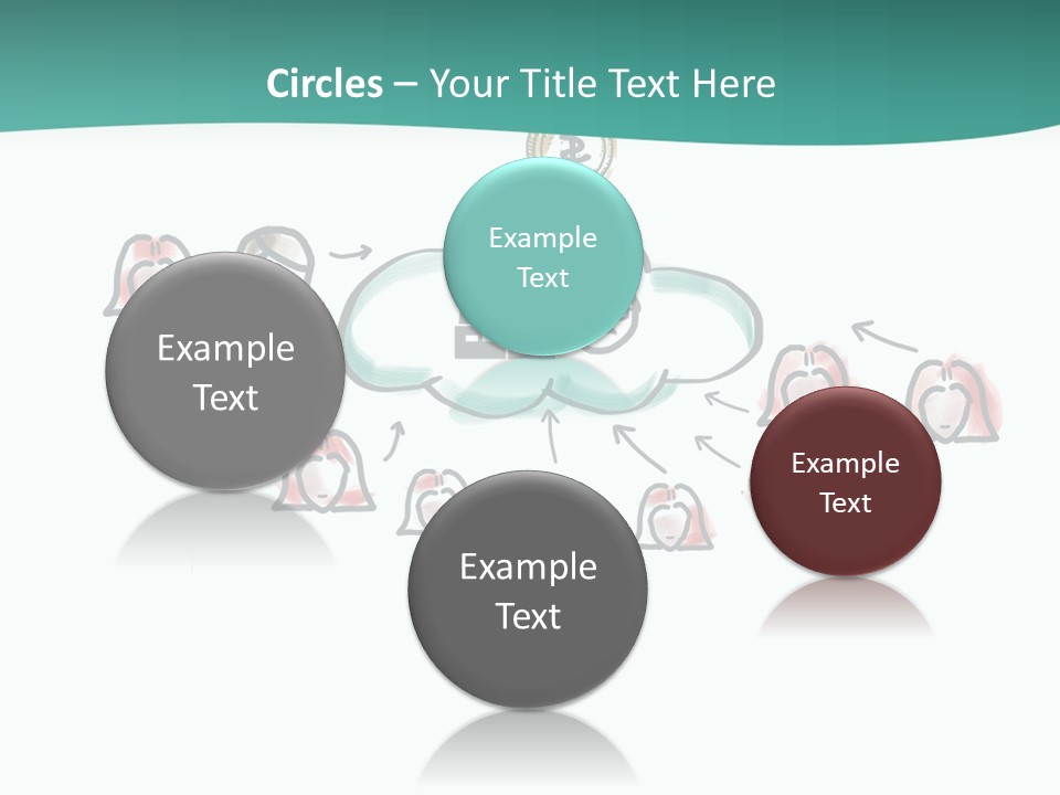 A Group Of People Connected To A Cloud PowerPoint Template